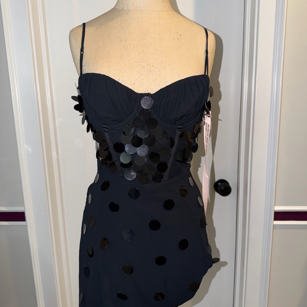Oh Polly Black Sequin Mini Dress